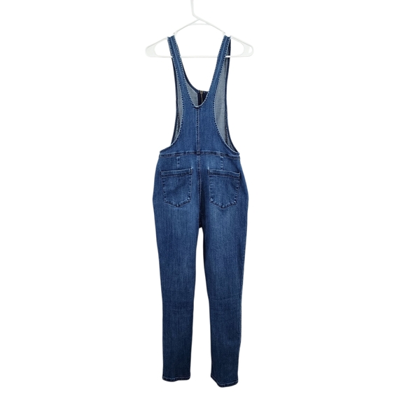 Free People Women's Zip Front Tapered Leg Denim Dungarees - Picture 5 of 10